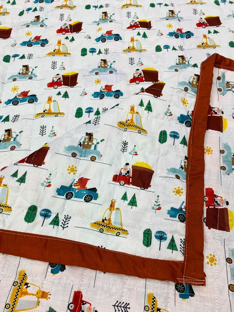 Car Printed Cotton Quilt1.webp