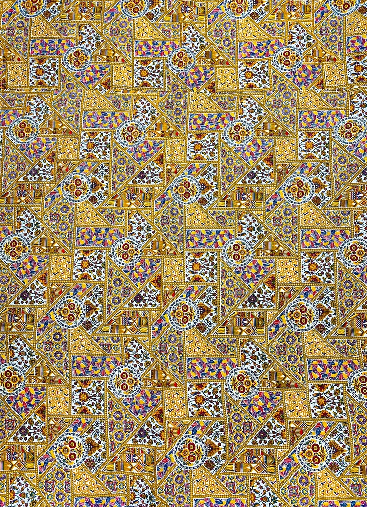 Golden Floral Printed Cotton Quilt