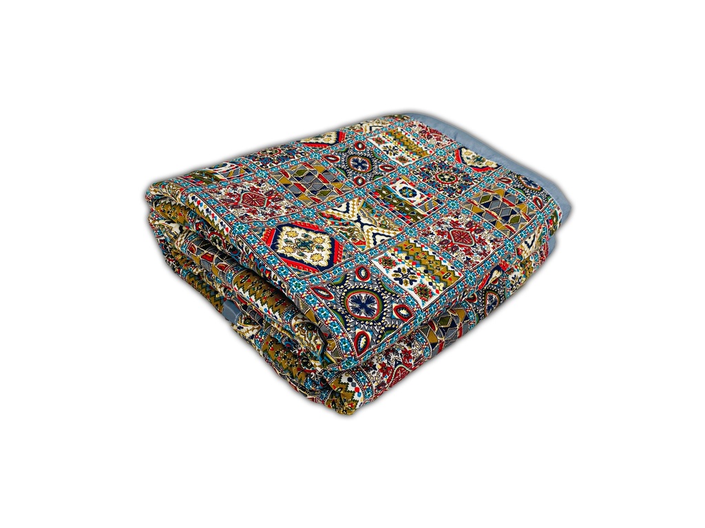 Grey Floral Printed Quilt