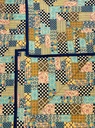 Golden Abstact Patch printed Cotton Quilt