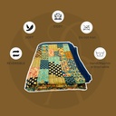 Golden Abstact Patch printed Cotton Quilt