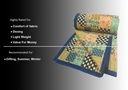 Golden Abstact Patch printed Cotton Quilt