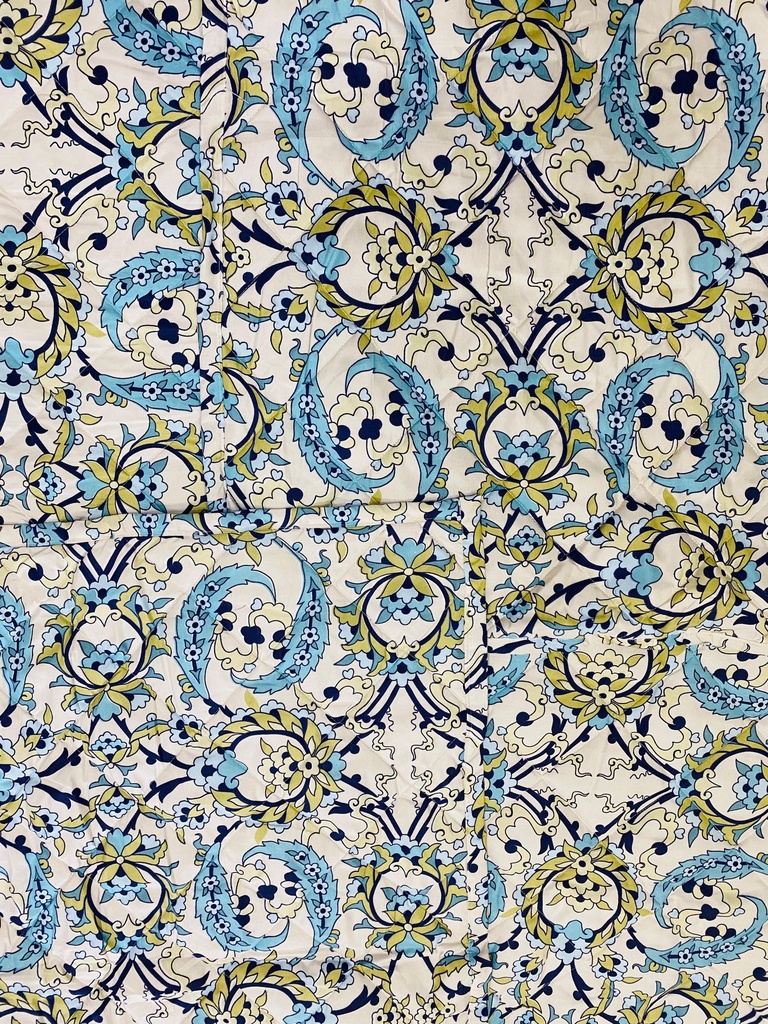 Blue Florel Fabric Foam Quilt With Cotton Cover