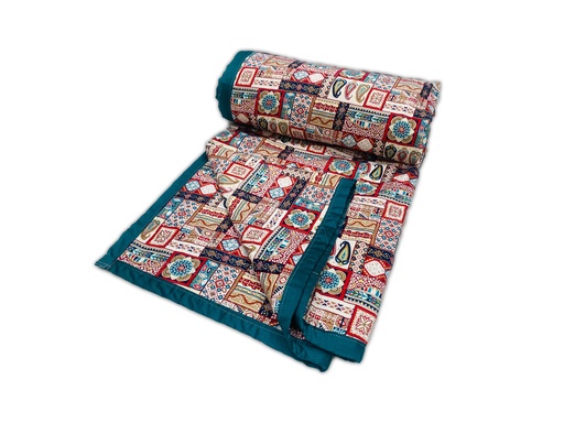 RED COTTON PATCH PRINTED QUILT