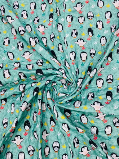 [Bpp01] Blue Penguin Printed Cotton Quilt
