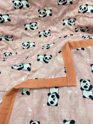 Pink Panda Printed Cotton Quilt