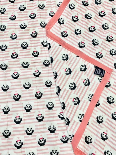[panda01] Cotton Panda Printed Baby Quilt