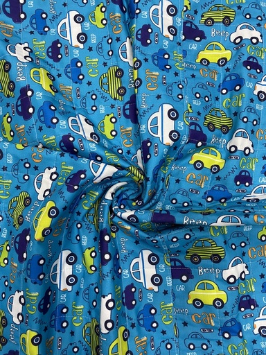 [car01] Cotton Car Adventure Printed Quilt