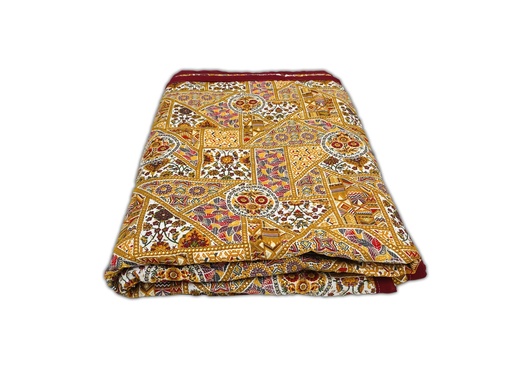 Golden Floral Printed Cotton Quilt